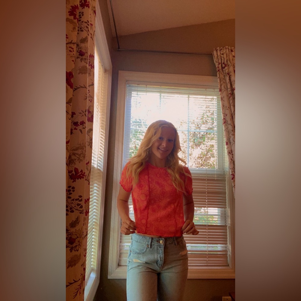 Bright orange/pink shirt